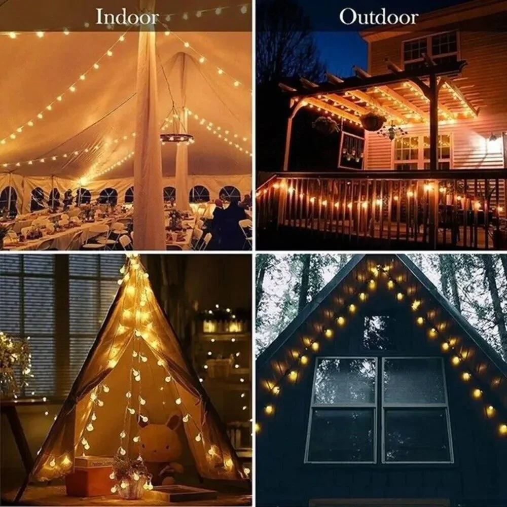 40 LED Globe String Lights Fairy Battery Operated 20ft Warm White NEW Holiday